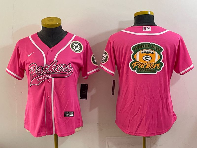 Women 2025 Green Bay Packers Blank Pink Nike Limited NFL Jersey style 07